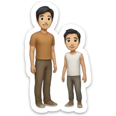 Asian guy with brown ragdoll sticker