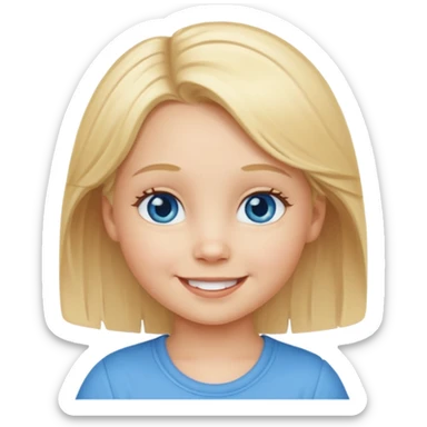 blond hair girl todler emojj sticker
