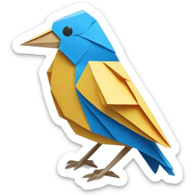 blue bird origami sticker