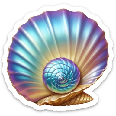 A shiny seashell sticker