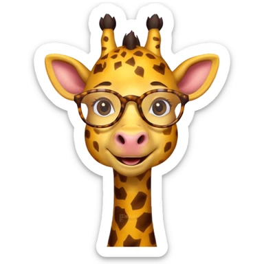 giraffe with glasses sticker