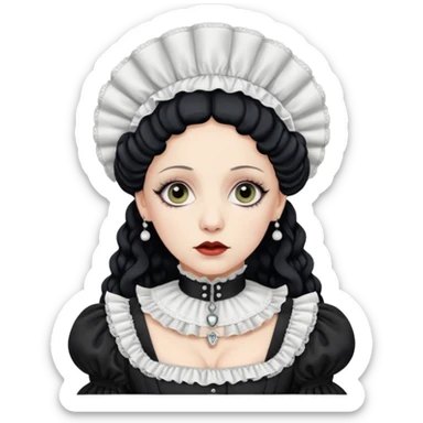 Lene Lovich in white like victorian maid sticker