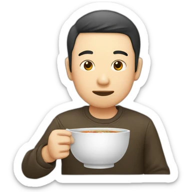 male drinking chinese soup sticker