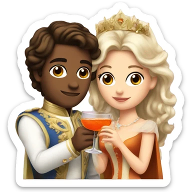 prince and princess drinking aperol sticker