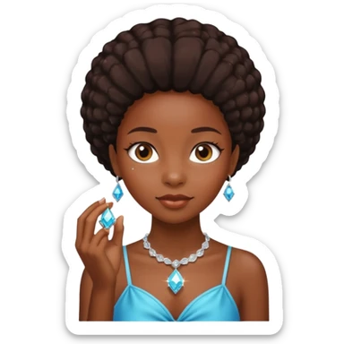 black girl carry jewel  sticker