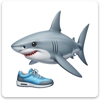 A shark with shoes sticker