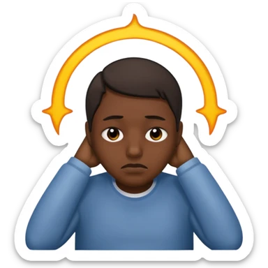 slumped tired person with dark circles under eyes, showing burnout, iOS emoji style sticker