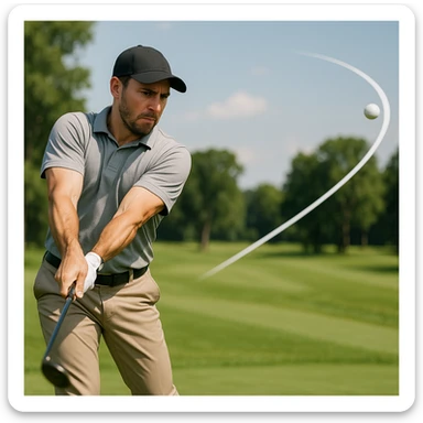 A golfer hitting a slice sticker