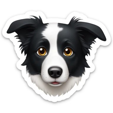 Border collie with half white face and half black face sticker