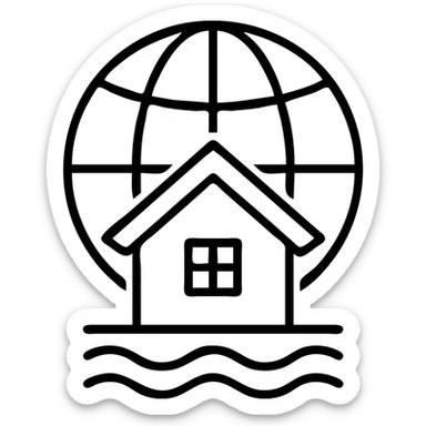 Ícono de real estate que refleje experiencia internacional con enfoque local en Miami sticker