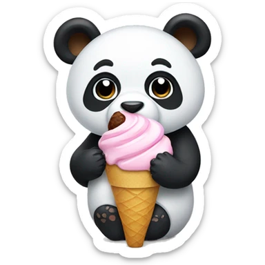 Panda eating ice cream sticker