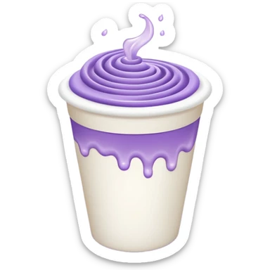 purple liquid in a white foam cup sticker