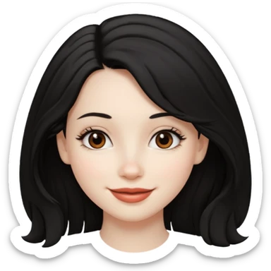 a girl that has black 4c hair textures and pale skin color, It has brown eyes, a nose, lips, and it’s smiling. sticker