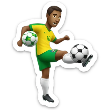 brazilian soccer player volley shot sticker