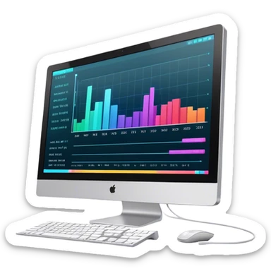 Create an emoji for animation and motion design. Show a computer monitor displaying moving cartoon creation process, with a timeline, keyframes, and motion effects. Use modern, vibrant colors. No emojis or smiley faces. Transparent background. sticker