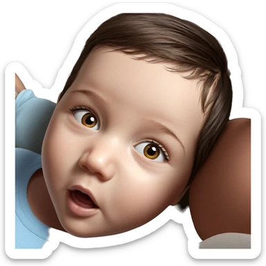 realistic girl with brown hair sticker