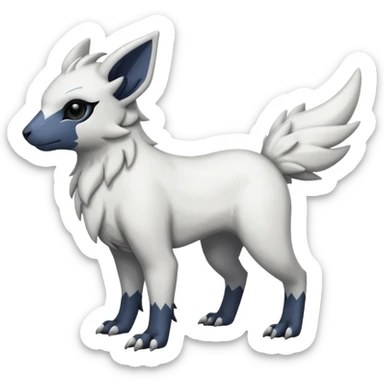 Plain dull neutral White with black markings Linoone-Absol-Trico-Hybrid (Full body) sticker