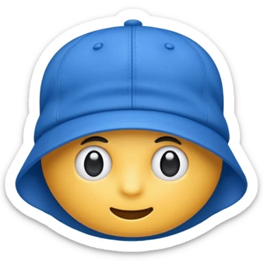 A blue cap upside down  sticker