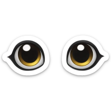 A White and Black cat wit very big eyes sticker