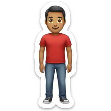 Picture of a full body of a male in a red shirt sticker
