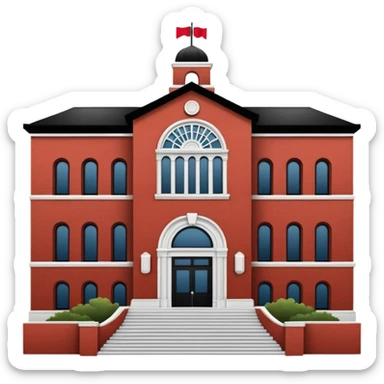 San Diego State University iconic campus building, red and black colors sticker