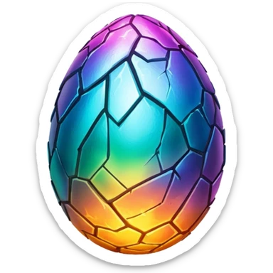 Elemental magical glowing shiny dragon egg sticker