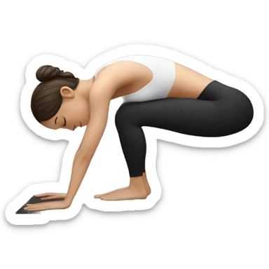 Fit women with white skin doing crow pose  sticker