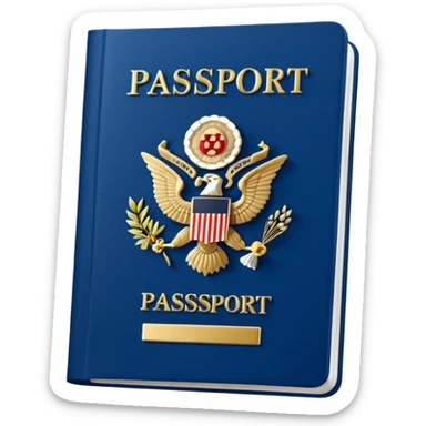 An open passport sticker