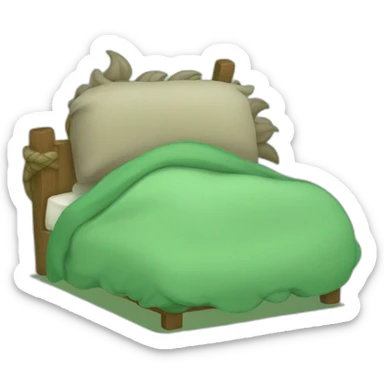 green haired viking sleeping sticker