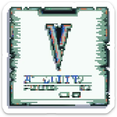 The word 'Acuity' in a pixelated, corrupted font, with parts of the text unreadable, surrounded by exclamation marks and warning triangles, as if the scheduling software is not responding. sticker