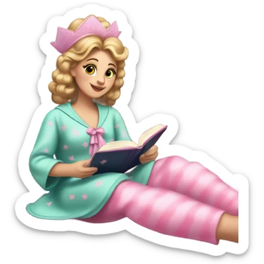 Glinda in her pjs getting ready for bed  sticker