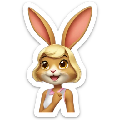 Lola Bunny gossiping sticker