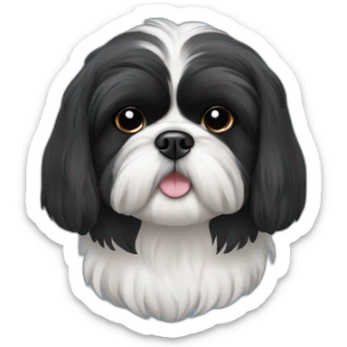 all black face shih tzu sticker