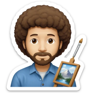 Bob ross qui peint sticker