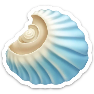 Pastel blue and cream ocean shell sticker