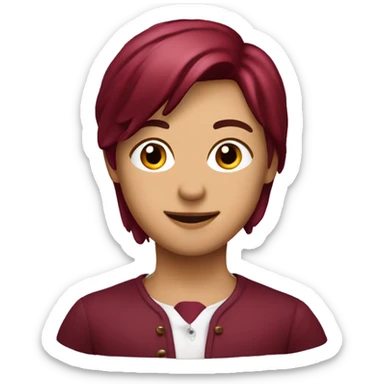 Burgundy ￼heart sticker