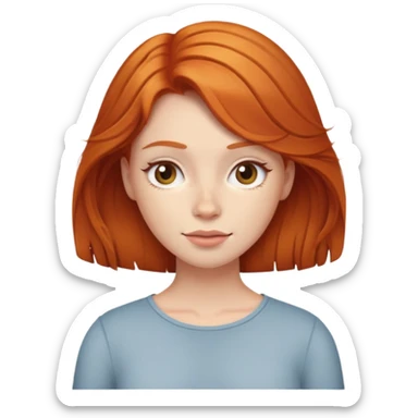 Cute ginger haired woman sticker