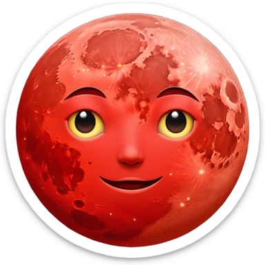 Red moon sticker