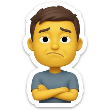 Yellow emoji face Pouting face arms crossed emoji sticker
