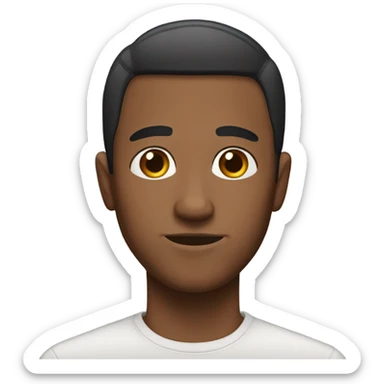 Brown skin male low haircut with nose sticker