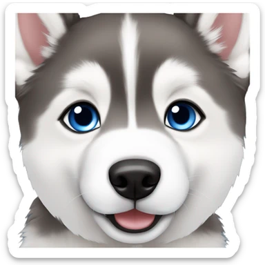 cute husky puppy with blue eyes sticker