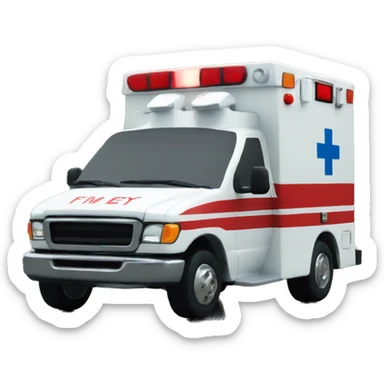 ambulance with the emotion of pleasure sticker