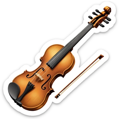 violin showing sadness with drooping features sticker