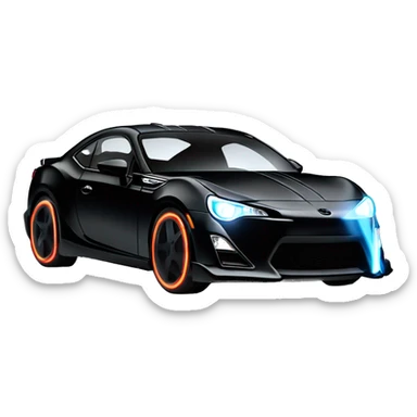 Fr-s Haunted Darth Vader’s ice cube race car with bright white headlights and glowing light saber bumpers  sticker