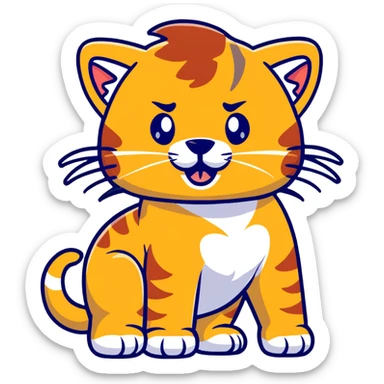 saber-toothed cat with prominent tusks, prehistoric tiger sticker