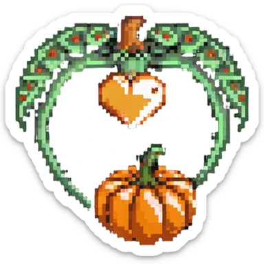 heart made of a mushroom and a pumpkin combined sticker