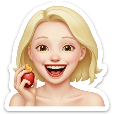 Girl choking herself as a joke sticker