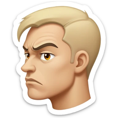 angry man in profile view sticker
