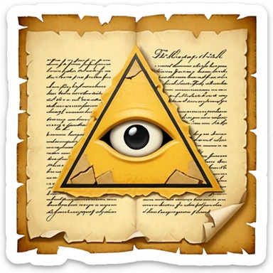 illuminati Paper contract with bite marks tearing through the signature field sticker