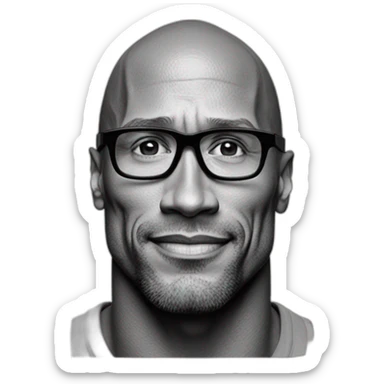 Sursil Dwayne Johnson noir et blanc sticker